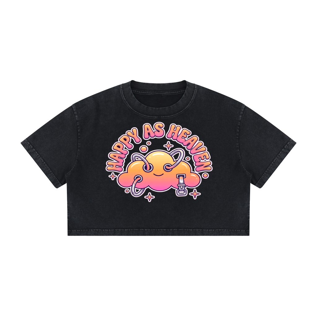HAPPY AS HEAVEN Heavyweight Cotton Crop T-Shirt