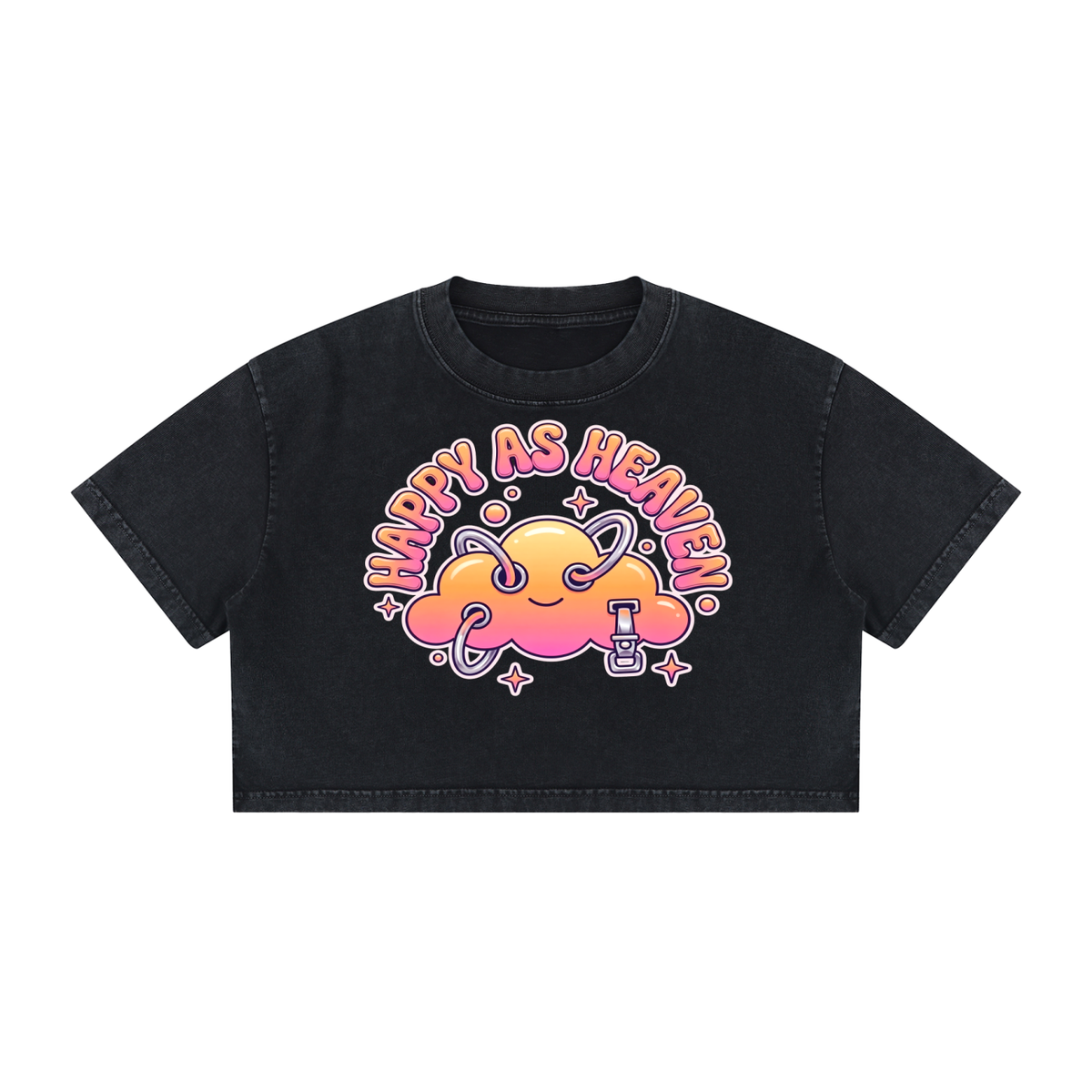 HAPPY AS HEAVEN Heavyweight Cotton Crop T-Shirt